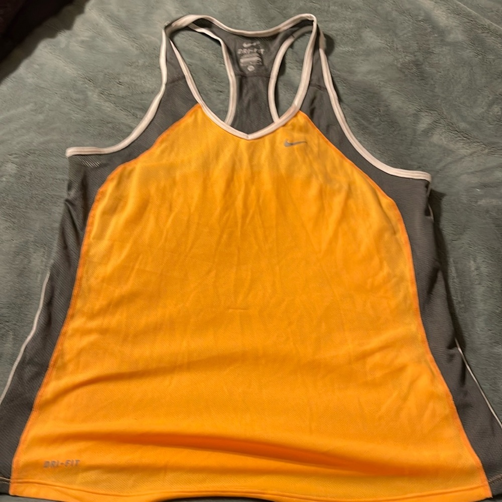 Nike Dry fit tank top, size m, orange and gray